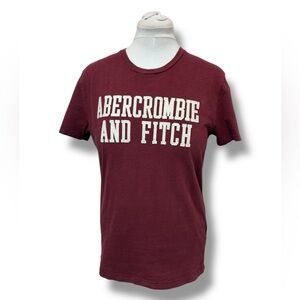Abercrombie and Fitch Unisex Block Letter Appliqué Logo T Shirt VTG Classic S